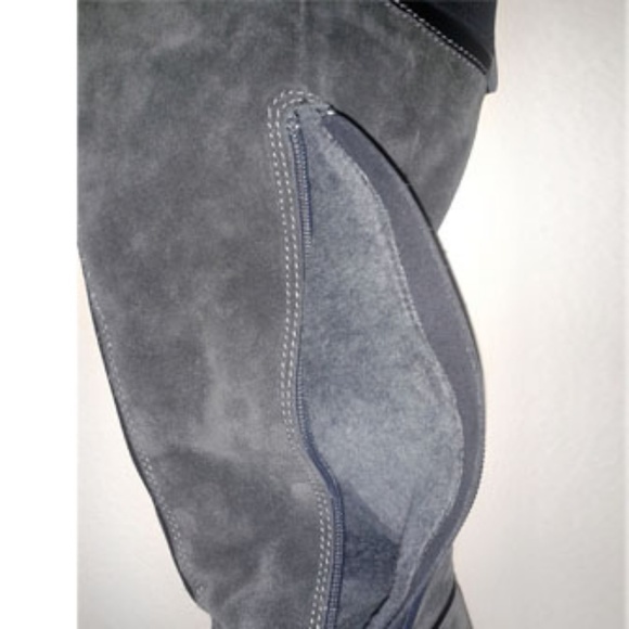 ELTEMPO WOMEN'S SUEDE WINTER  HIGH-KNEE GRAY-GREEN BOOTS SIZE 8 - Picture 8 of 8